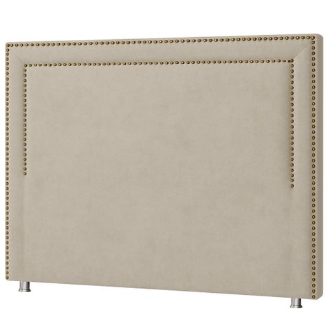 Cabeceira Cama Box Queen 160 Cm London Veludo Bege Claro - Nexta Casa
