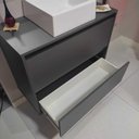 Ver imagem 3 de Gabinete para Banheiro com Cuba e Armario 60cm Mdf Grafite Dubai - On Móveis