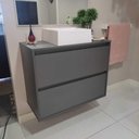 Ver imagem 6 de Gabinete para Banheiro com Cuba e Armario 60cm Mdf Grafite Dubai - On Móveis