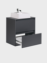 Ver imagem 3 de Gabinete para Banheiro com Cuba e Armário 60cm MDF Grafite Dubai - On Móveis