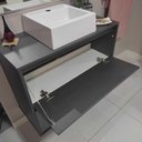 Ver imagem 4 de Gabinete para Banheiro com Cuba e Armario 60cm Mdf Grafite Dubai - On Móveis