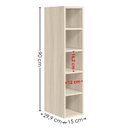 Ver imagem 3 de Armario Aereo Garrafeiro 5 Nichos MDF 15x90 cm Kali 16673 Bianco Toq Nicioli