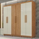 Ver imagem 1 de Guarda-roupa de Solteiro 100% Mdf 6 Portas 2 Gavetas Benfica Frison - Tudo de Móveis Off/cinamomo