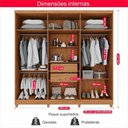 Ver imagem 2 de Guarda-roupa de Solteiro 100% Mdf 6 Portas 2 Gavetas Benfica Frison - Tudo de Móveis Off/cinamomo