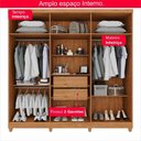Ver imagem 3 de Guarda-roupa de Solteiro 100% Mdf 6 Portas 2 Gavetas Benfica Frison - Tudo de Móveis Off/cinamomo