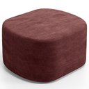 Ver mais imagens de Kit 02 Puffs Decorativo Orgânico para Living Quarto 70cm Doha W01 Linho Bordô - Lyam Decor
