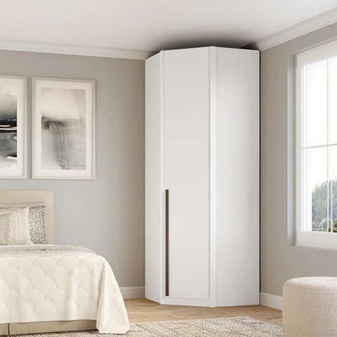 Guarda Roupa Modular 1 Porta Canto 45 Altezza Trend Belmax:branco