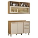 Ver imagem 1 de Cozinha Compacta Modulada 1 Aéreo e 1 Balcão Salvador Bege/Cinamomo/Off White