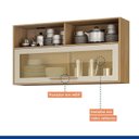 Ver imagem 2 de Cozinha Compacta Modulada 1 Aéreo e 1 Balcão Salvador Bege/Cinamomo/Off White