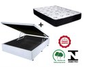 Ver imagem 4 de Cama Box Baú Casal Conforto Sintético Branco + Colchão Casal Conforto Espuma D33 30x138x188