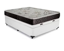 Ver imagem 1 de Cama Box Baú Casal Conforto Sintético Branco + Colchão Casal Conforto Espuma D33 30x138x188