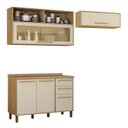 Ver imagem 1 de Cozinha Compacta Modulada 2 Aéreos e 1 Balcão Salvador Bege/Cinamomo/Offwhite