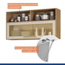 Ver imagem 3 de Cozinha Completa Modulada 2 Armários Aéreos, 2 Balcões e 1 Paneleiro Salvador Bege/Cinamomo/Off White