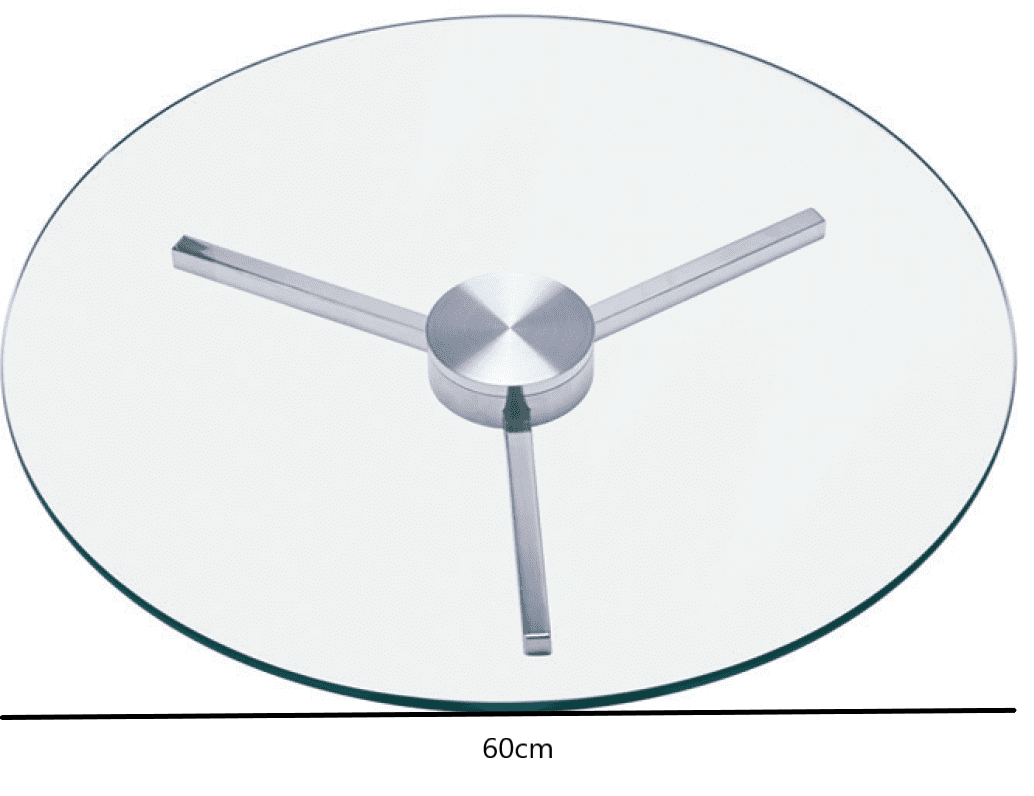 Prato Giratório/girador de Mesa Vidro/alumínio - Diametro:60 - 3