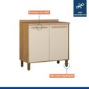 Ver imagem 7 de Cozinha Compacta Modulada 1 Armário Aéreo e 1 Balcão Salvador Bege/Cinamomo/Off White