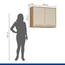 Ver imagem 4 de Cozinha Compacta Modulada 1 Armário Aéreo e 1 Balcão Salvador Bege/Cinamomo/Off White