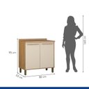 Ver mais imagens de Cozinha Compacta Modulada 1 Armário Aéreo e 1 Balcão Salvador Bege/Cinamomo/Off White