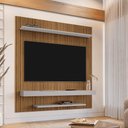 Ver imagem 1 de Painel para TV Leme 60 150cm Ripado Cinamomo e Off White Bechara Móveis