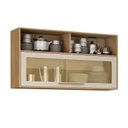 Ver imagem 6 de Cozinha Compacta Modulada 2 Armários Aéreos e 1 Paneleiro Salvador Bege/Cinamomo/Off White