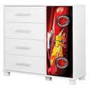 Ver imagem 1 de Cômoda Infantil para Quarto 80cm 4 Gavetas Carro Vermelho Z53 - Mpozenato