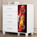 Ver imagem 2 de Cômoda Infantil para Quarto 80cm 4 Gavetas Carro Vermelho Z53 - Mpozenato