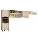 Ver imagem 1 de Cozinha Completa Modulada 3 Armários Aéreos e 1 Paneleiro Salvador Bege/Cinamomo/Off White