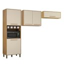 Ver imagem 1 de Cozinha Compacta Modulada 2 Armários Aéreos e 1 Paneleiro Salvador Bege/Cinamomo/Off White