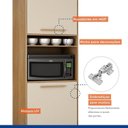 Ver mais imagens de Cozinha Compacta Modulada 2 Armários Aéreos e 1 Paneleiro Salvador Bege/Cinamomo/Off White
