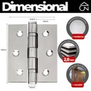 Ver imagem 2 de Dobradiça para Porta 3.1-2 com Rolamento Embutir Tráfego Intenso Inox 304