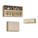 Ver imagem 1 de Cozinha Compacta Modulada 3 Armários Aéreos Salvador Bege/Cinamomo/Off White