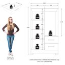 Ver imagem 3 de Guarda Roupa Solteiro Primordial Max 4 Portas 2 Gavetas Jacarandá Fosco - Zanzini