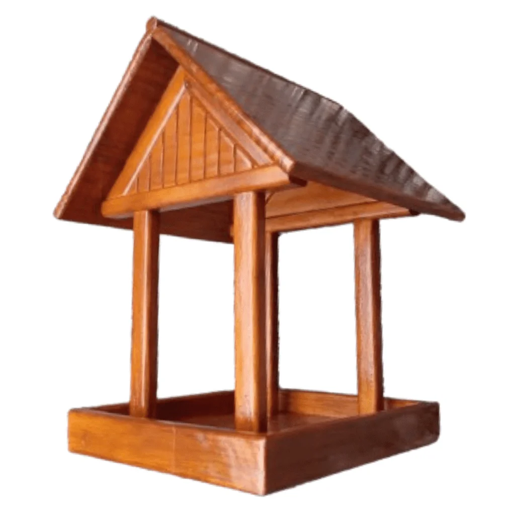 Comedouro Tratador Pássaros Livres Porta Ração Aves Verniz - 9