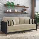 Ver imagem 2 de Sofá 3 Lugares Living 192cm Pé Madeira Valença Pto/veludo K01 - D’Rossi