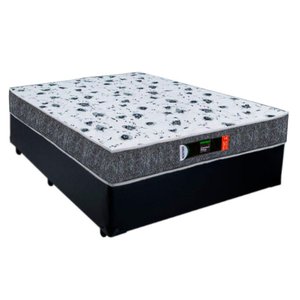 Cama Box Casal + Colchão Ortopédico Resistente Pró D28 Prime Colchões 138x188x60 Preto