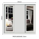 Ver imagem 3 de Guarda-Roupa Casal 100% MDF Madesa Eros 3 Portas de Correr com Espelhos Branco Cor:Branco