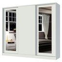 Ver imagem 2 de Guarda-Roupa Casal 100% MDF Madesa Eros 3 Portas de Correr com Espelhos Branco Cor:Branco