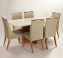Ver imagem 1 de Mesa de jantar + 6 cadeiras Paris tampo 160cm capuccino
