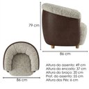 Ver imagem 3 de Poltrona Decorativa Alce Pes Madeira Boucle e Courino Tce 1018 Tcs 721 Moll