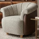 Ver imagem 2 de Poltrona Decorativa Alce Pes Madeira Boucle e Courino Tce 1018 Tcs 721 Moll