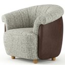 Ver imagem 1 de Poltrona Decorativa Alce Pes Madeira Boucle e Courino Tce 1018 Tcs 721 Moll