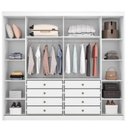 Ver imagem 5 de Guarda Roupa Casal 2 Portas 8 Gavetas 100% MDF com Espelho Blumenau Branco/Neve