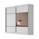 Ver imagem 3 de Guarda Roupa Casal 2 Portas 8 Gavetas 100% MDF com Espelho Blumenau Branco/Neve