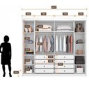 Ver imagem 6 de Guarda Roupa Casal 2 Portas 8 Gavetas 100% MDF com Espelho Blumenau Branco/Neve