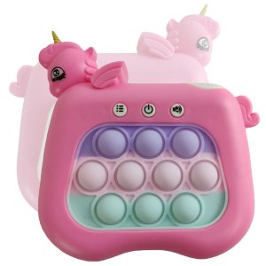 Pop It Mini Game Interativo Unicornio Som Luzes 4 Modos Fidget Sensorial Relaxante Anti Estresse Cri