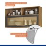 Kit Armário Aéreo 120cm com Vidro e Armário Aéreo 80cm 2 Portas Salvador - 3