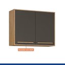 Ver mais imagens de Kit Modulado Armário Aéreo 120cm com Vidro e Armário Aéreo 80cm 2 Portas Salvador Cinza/Cinamomo/Grafite