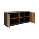 Ver imagem 4 de Armário Baixo Gold Credenza Especial 1,60x0,73x0,45m Workstart Nogal Sevilha/Preto 23502