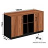 Armário Baixo GOLD Credenza ESPECIAL - 1,60x0,73x0,45m - GEBBWORK - NOGALSEVILHA / PRETO - 23502 - 2