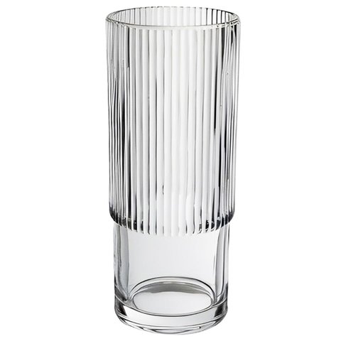 Vaso Decorativo Enfeite Planta Redondo Vidro 27x11x11cm Transparente