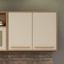 Ver imagem 3 de Kit Modulado Armário Aéreo 80cm 2 Portas e Paneleiro com Nicho 2 Portas Salvador Bege/Cinamomo/Off White